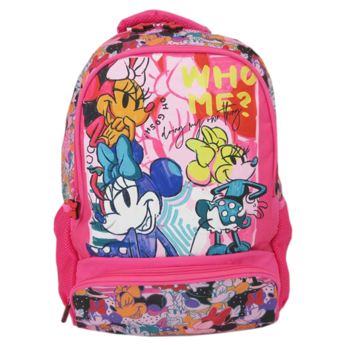 Ghiozdan MINNIE MOUSE, bretele ergonomic, WHO ME, 3 compartimente separate, buzunare laterale, multicolor - imagine 4